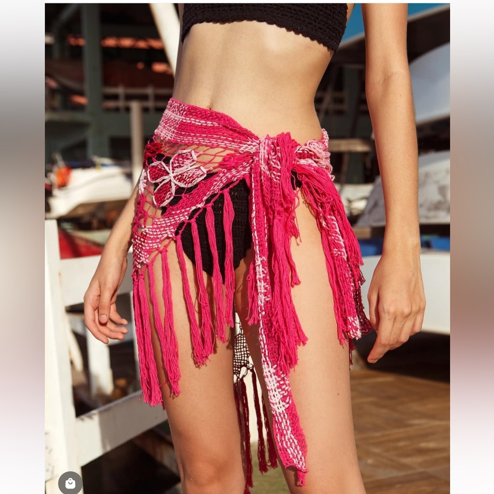 Alix Pinho***Floral Crochet Pink Sarong***$345 - Picture 2 of 9